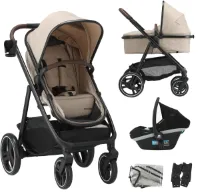 Mooiys Luca Kinderwagen 3in1 - Multi functionele Kinderwagen - inclusief autostoel - Nougat