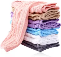 Mousseline Spuugdoeken 12 Pack - Ultragemaakt 100% Katoenen Baby Wasdoeken - Grote 20" x 20" Super Absorberende Melk Spuug Vachten - Burpy Doeken voor Unisex