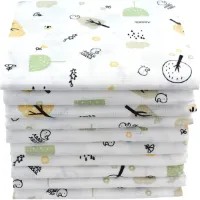 Mulldoeken 10 stuks met natuurlijke motieven - Spuugdoeken en veelzijdige stoffen luiers voor baby