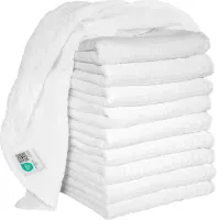 Mullluiers verpakking van 10 stuks, 80 x 80 cm, Oeko-Tex®-standaard 100 getest, 10 spuugdoeken in premium kwaliteit - dubbel geweven stoffen luiers/gaasdoeken, kookvast - wit