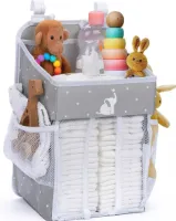 Multifunctionele Luieropslag met Compartimenten voor Luiers, Babyaccessoires en Speelgoed | Ruimtebesparende Organizer voor Luiers en Babyaccessoires | Perfect voor Luiertafel en op Reis | Grijze Vers