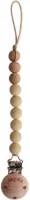 Mushie Speenkoord EVA - Mustard Yellow / Hout (look) - 100% siliconen kralen