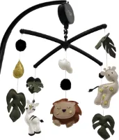 Muziekmobiel / Boxmobiel Jungle met zwarte mobielhouder