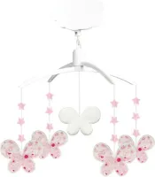 Muziekmobiel - Vlinder en Roze Bloemen - Slaapliedjes van Brahms - Classic Chic - Ideaal Cadeau voor Pasgeborenen - Eenvoudig te Installeren - Kleur Roze