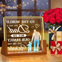 Nachtlampje voor vader | Origineel cadeau voor papa - Vaderdag en verjaardag | Geschenk van dochter - Vaderdagcadeau | Personaliseerbaar nachtlampje - Vaderdagen en Kerstmis