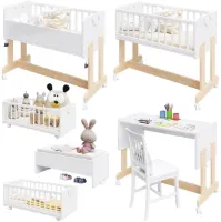 Need Sleep - 6in1 Beistellbed 90x40 - Co Sleeper Baby - Multifunctioneel Babybed met Matras en wieltjes - Babykamer Meubel
