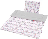 New Baby - Babydeken en Kussen voor Kinderwagen - Grijs met Dromenvanger - 2-delige Set