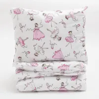 New Baby - Bedtextielset - Ballerina - Kussen en dekbedovertrekken - Schattig ontwerp - Comfortabel katoen - Babybed - Slaapset - Kinderslaapkamer - Ballerina beddengoed