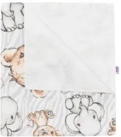 New Baby - Waterdichte Hydrofiele Luier 70x80 cm - Flanel - Zoo Dierenprint - Onderlegger voor Babyverzorging