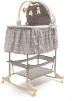 New Baby - Wieg - Multifunctioneel - Grijs - Sterren - Cradle - Babybed - Kindermeubilair - Babymeubels - Slaapset - Oplossing