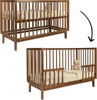 Novi at Home Lauren Doorgroeiledikant - Babybedje 60x120 cm - Walnut - Baby bed met verstelbaar bodem
