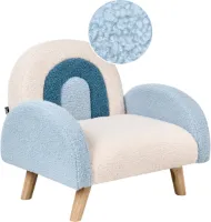 Kinderfauteuil Regenboog OMBO Bouclé Lichtblauw