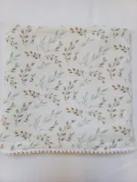 Oogappel Cottonsoft Wilgentak Bolletjesband Wieglaken75x100 cm-Ecru