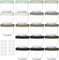 18-pack 120ML Herbruikbare Plastic Babyvoeding Opbergdoos - 9 Kleuren - (Urban) .