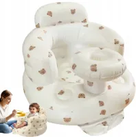 Opblaasbare stoel - Omhullend ontwerp - PVC - Schattige berenafbeelding - Ingebouwde luchtpomp - Geschikt voor baby