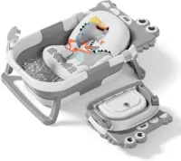 Opvouwbaar Babybadje Met Badkussen En Ingebouwde Thermometer - Babybadje Met Gratis Badstandaard - Ideaal Geboortecadeau Voor Meisjes Of Jongens - Meteen Vanaf De Geboorte