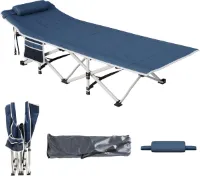 Opvouwbaar Campingbed voor Volwassenen – Inclusief Extra Dikke Matras en Versterkt Frame