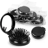 Opvouwbare Haarborstel met Spiegel - 50 Stuks Reiskam voor Meisjes