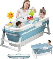 Opvouwbare badkuip voor peuters-Kinderen-Petite volwassenen-Lichtgewicht draagbare badkuip-Verwijderbare hoes-118x62x54 CM Babybad