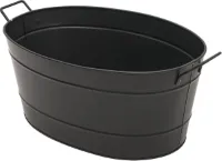 Ovaal Gegalvaniseerd Staal Tub - Zwarte Achla Designs - Tuin Badkuip