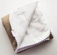 PUK & EEF - Babydeken - Wiegdeken - Linnen en biokatoen fleece - Bruin - Babyuitzet - Handgemaakt in NL - 100 x 75 cm - TOG 2.5
