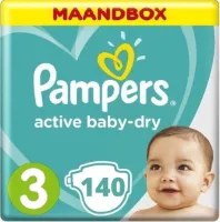 Pamper Active Baby Dry Maat 3 - 140 Luiers Maandbox