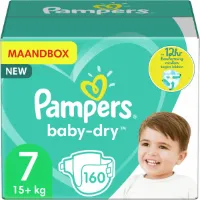 Pampers Baby-Dry - Maat 7 (15kg+) - 160 Luiers - Maandbox