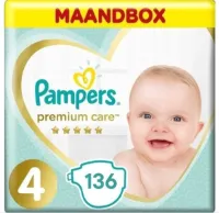 Pampers - Premium Care - Maat 4 - Maandbox - 136 stuks - 9/14 KG