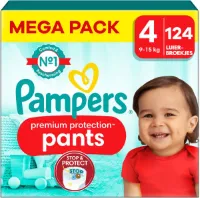 Pampers - Premium Protection Pants - Maat 4 - Mega Pack - 124 stuks - 9/15 KG