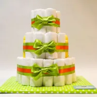 Pampertaart - luiertaart - neutraal - 3 laags - groen - mini Zwitsal 48 luiers maat 3
