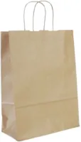 Papieren tas - 220 + 100 x 280 mm - bruin - gedraaid handvat - 400 st/ds