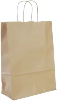 Papieren tas - 250 + 120 x 350 mm - bruin - gedraaid handvat - 300 st/ds