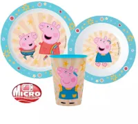Peppa Pig Kinderserviesset 3-delig – Bord, Kom & Beker | Leuke & Duurzame Disney Servies Set voor Kinderen | ontbijtservies
