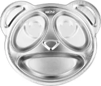 Placemat Zuignap Kinderbord - 22 x 19 cm - Roestvrijstalen compartimentbord voor baby