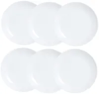 Platte borden - extra sterk gehard glas - set van 12 - 25 cm - milieuvriendelijk