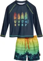 Playshoes Kinder Uv-Schutz Bade-Set Surf 1/1 Arm 461433 Marine-134/140