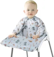 PolkaHome Baby Eetponcho met Lange Mouwen - Waterdicht Voedingsschort voor Kinderstoel