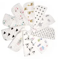 Premium 6-laags mousseline baby washandjes 10-pack - groot formaat wasbare pasgeboren handdoeken - herbruikbare babydoekjes met opbergzakken