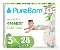 Pureborn Luiers Bamboevezel 28 Stuks Maat 3