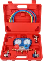 R134a Manifold Manometerset voor airconditioning met 15m inflatieslang - Diagnosekit met draagbare opbergdoos