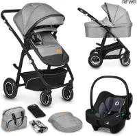 RFWR® 3-in-1 Combikinderwagen - Complete Set met Reiswieg, Buggy en Autostoel | Geschikt vanaf Geboorte tot 4 Jaar | Snel Inklapbaar en Pompwielen met Goede Vering