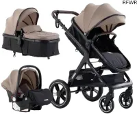 RFWR® 3-in-1 Kinderwagen - Comfortabele en Compakte Combi Kinderwagen voor Het Hoogland