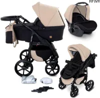 RFWR® 3-in-1 Kinderwagen Set voor Pasgeborenen en Kleinkinderen - TÜV-gecertificeerd - Comfortabel en Veilig