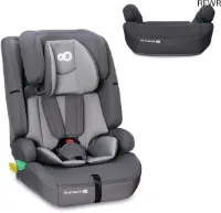 RFWR® Autostoeltje Groep 1-2-3 tot 12 Jaar, 76-150 cm, met ISOFIX, 12 Hoogte-instellingen, Hoofdsteun, Veiligheidssystemen, Eenvoudig te Reinigen, Grijs
