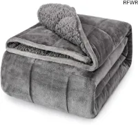 RFWR® Verzwaarde Deken 7 kg - Zachte Sherpa en Flanel met Omkeerbare Stijl, Extra Warm en Gezellig 150 x 200 cm