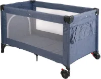 Reisbed LUXE met inhangbodem en draagtas - Pasgeborenen - Jeans blauw - 12 kg
