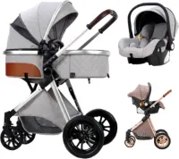Reisbuggy – Plooibuggy – Compacte Buggy – Inklapbaar – Peuter & Baby – Kinderwagen 3 in 1 - incl autostoel – Baby Wagen - Grijs