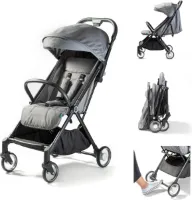 Reisbuggy, vliegtuig, handbagage, lichte en compacte kinderwagen, buggy met ligfunctie (grijs Oxford-stof)