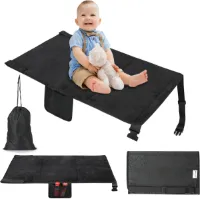Roegaarden Vliegtuigbedje - Babybedje - Comfortabel Fleece - Waterbestendig - Wasbaar - Zwart