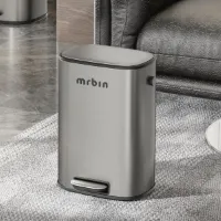 Roestvrijstalen Afvalemmer met Deksel - 12L - Ideaal voor Keuken, Toilet en Slaapkamer